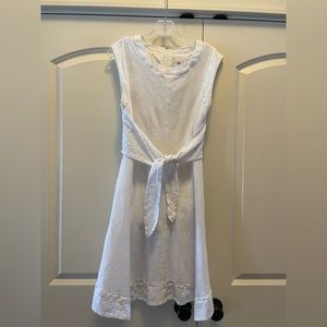 Cabi Lizzie White Eyelet Dress 5106 Tie Waist